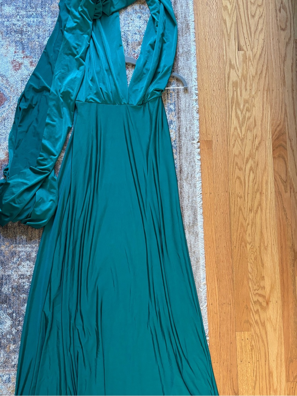 Lulu's Teal Halter Maxi Dress